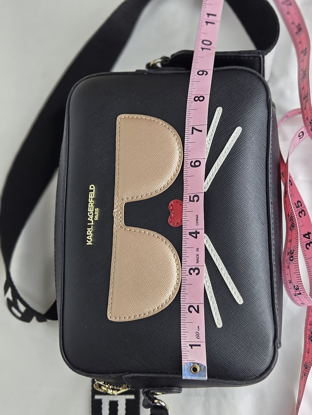 Karl Lagerfeld Black Cat Face Crossbody Bag - Picture 15 of 16